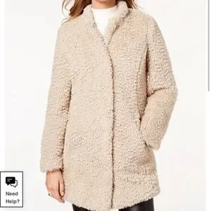 Kenneth cole faux top fur teddy coat